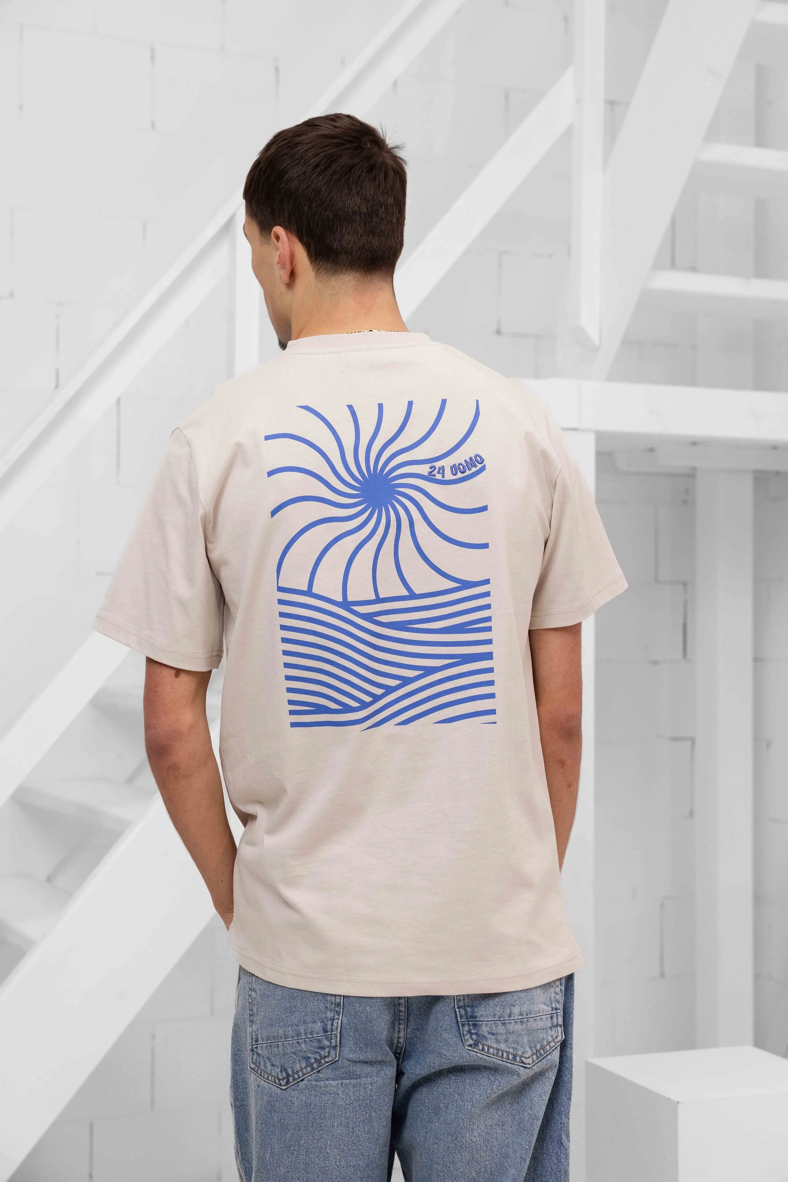 Sunny T-shirt Heren Bruin sold by 24 Uomo