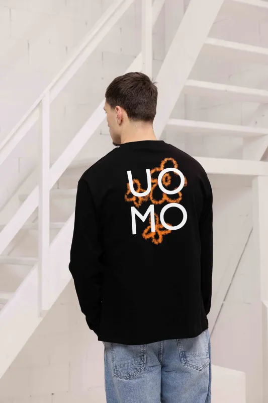 Flora 2.0 Longsleeve Shirt Heren Zwart/Oranje sold by 24 Uomo