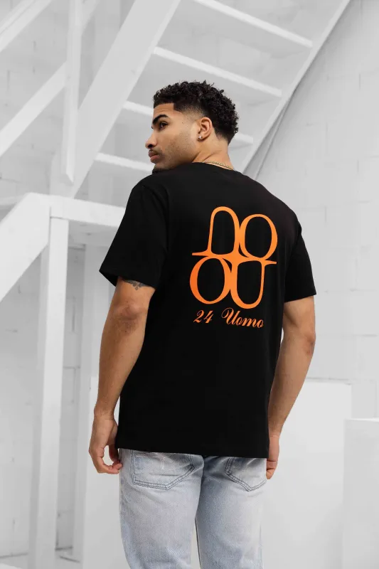 Symbol T-shirt Heren Zwart/Oranje sold by 24 Uomo