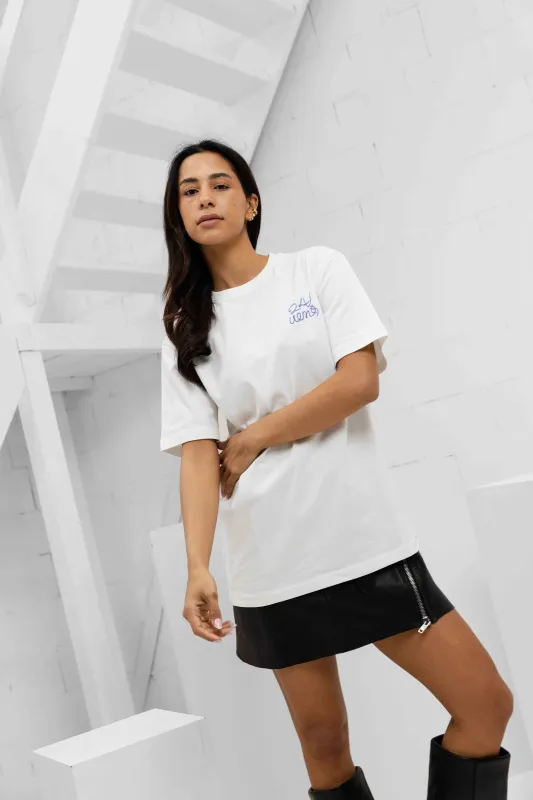 Riviera T-shirt Dames Off-White + GRATIS ORANJE ZONNEBRIL made by 24 Uomo