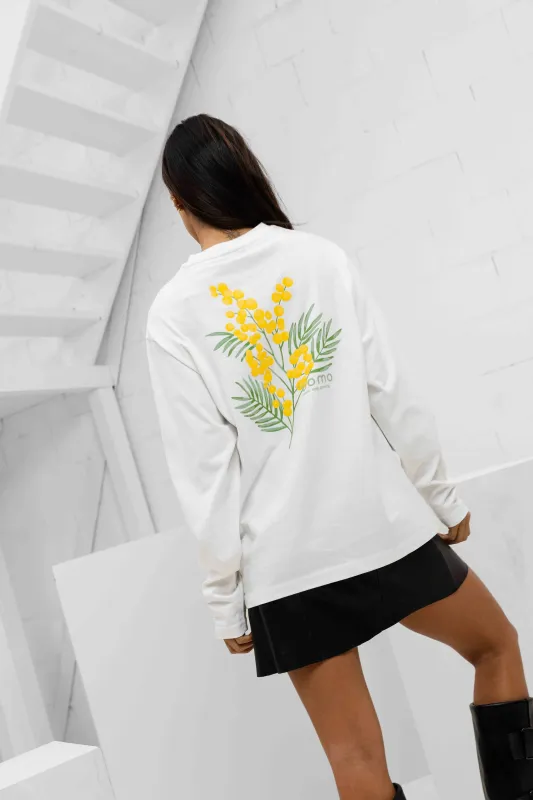 Flower Longsleeve Shirt Dames Off-White made by 24 Uomo