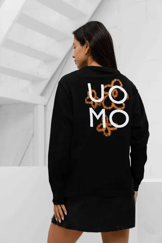 Flora 2.0 Longsleeve Shirt Dames Zwart/Oranje made by 24 Uomo