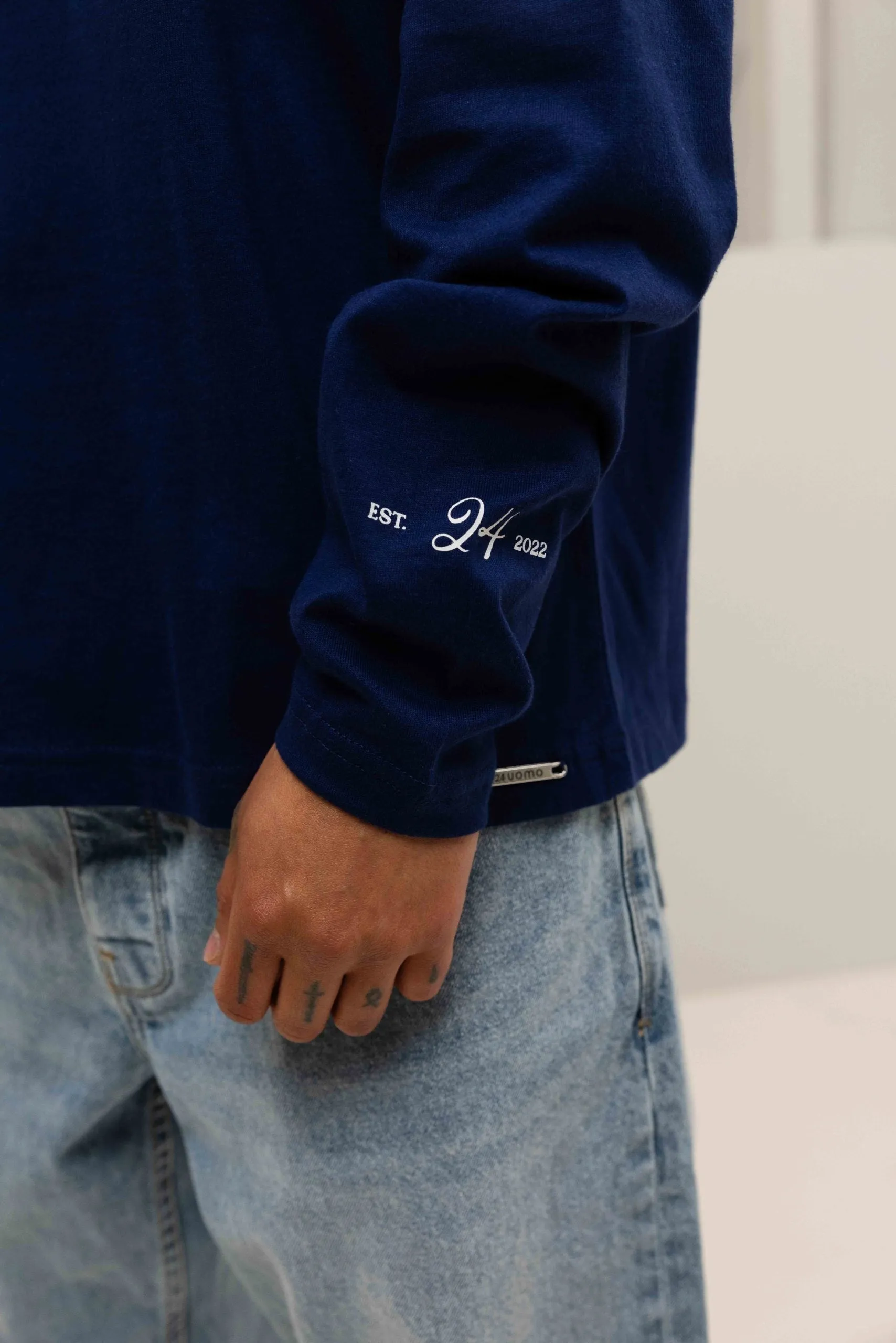 Icon Longsleeve Shirt Heren Donkerblauw sold by 24 Uomo product image thumbnail 5