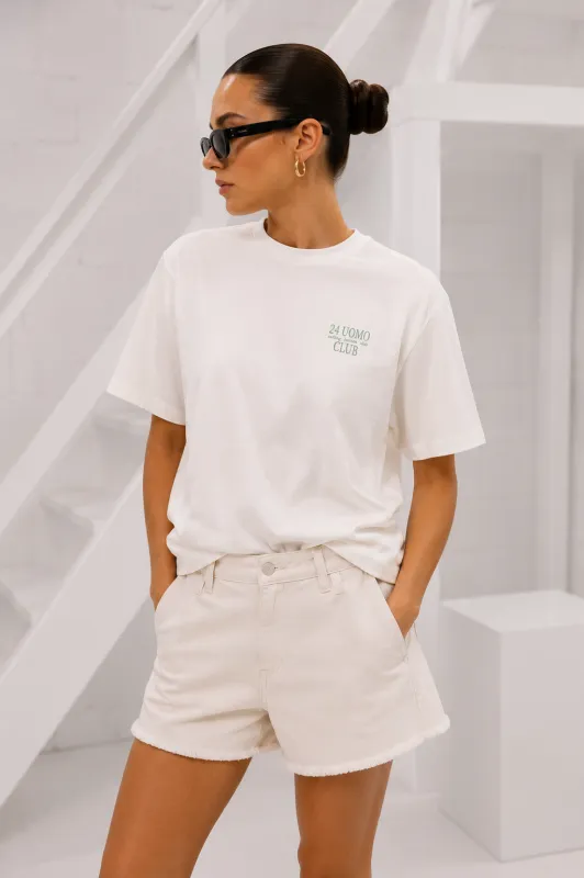 Leisure Club T-shirt Dames Off-White made by 24 Uomo