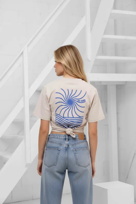 Sunny T-shirt Dames Bruin + GRATIS ORANJE ZONNEBRIL made by 24 Uomo