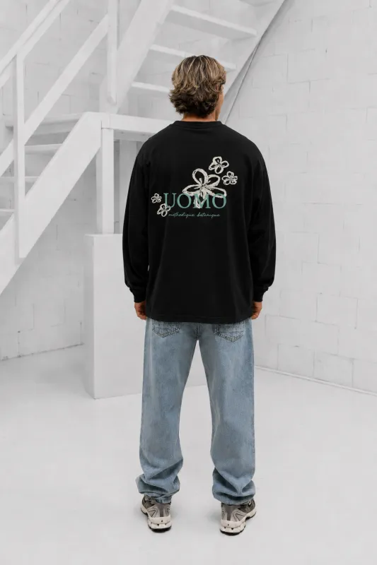 Flora Longsleeve Heren Zwart made by 24 Uomo