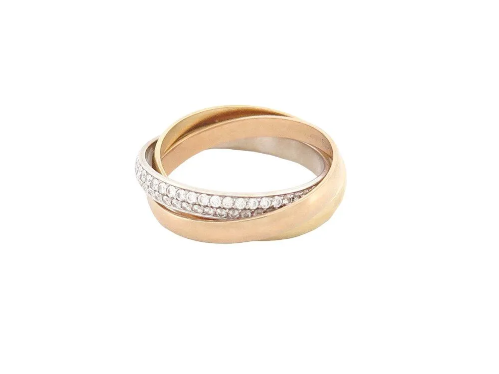 bague CARTIER trinity pm 3 ors diamants or jaune rose blanc sold by 58 Facettes product image thumbnail 4