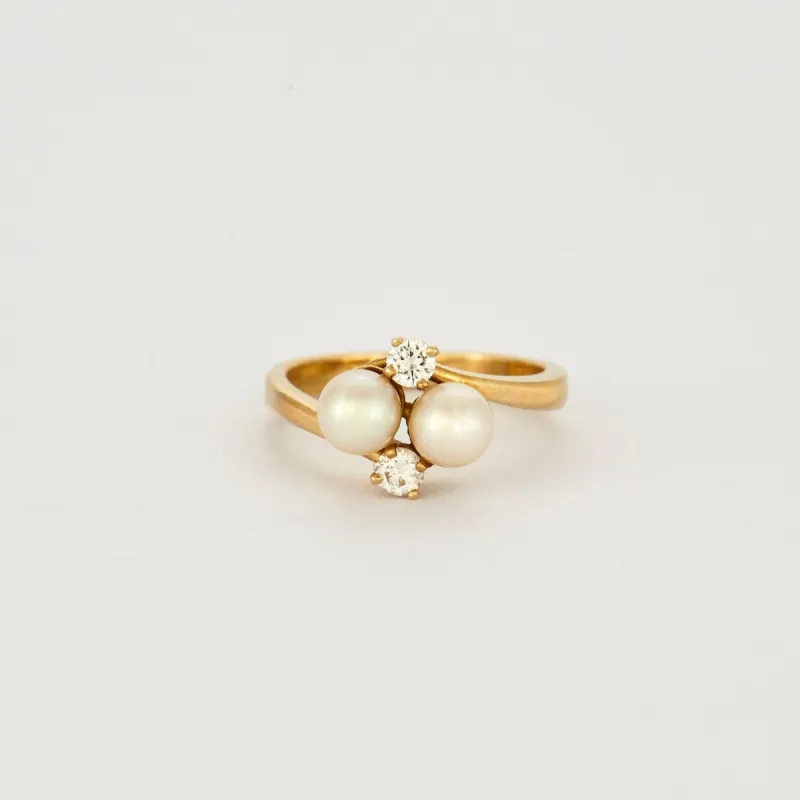 Bague "Toi et Moi" en or jaune sold by 58 Facettes