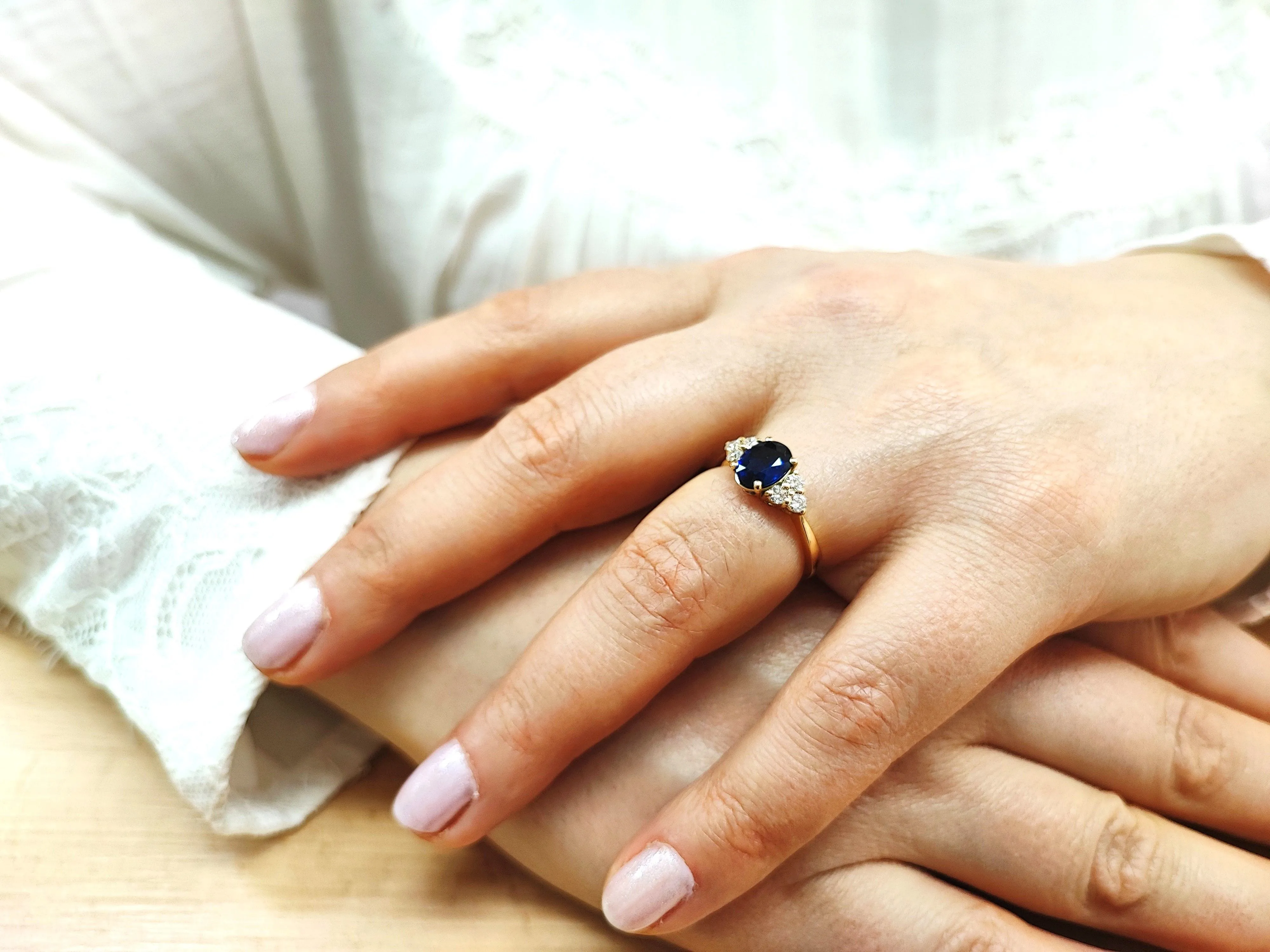 Bague saphir et diamant sold by 58 Facettes product image thumbnail 3