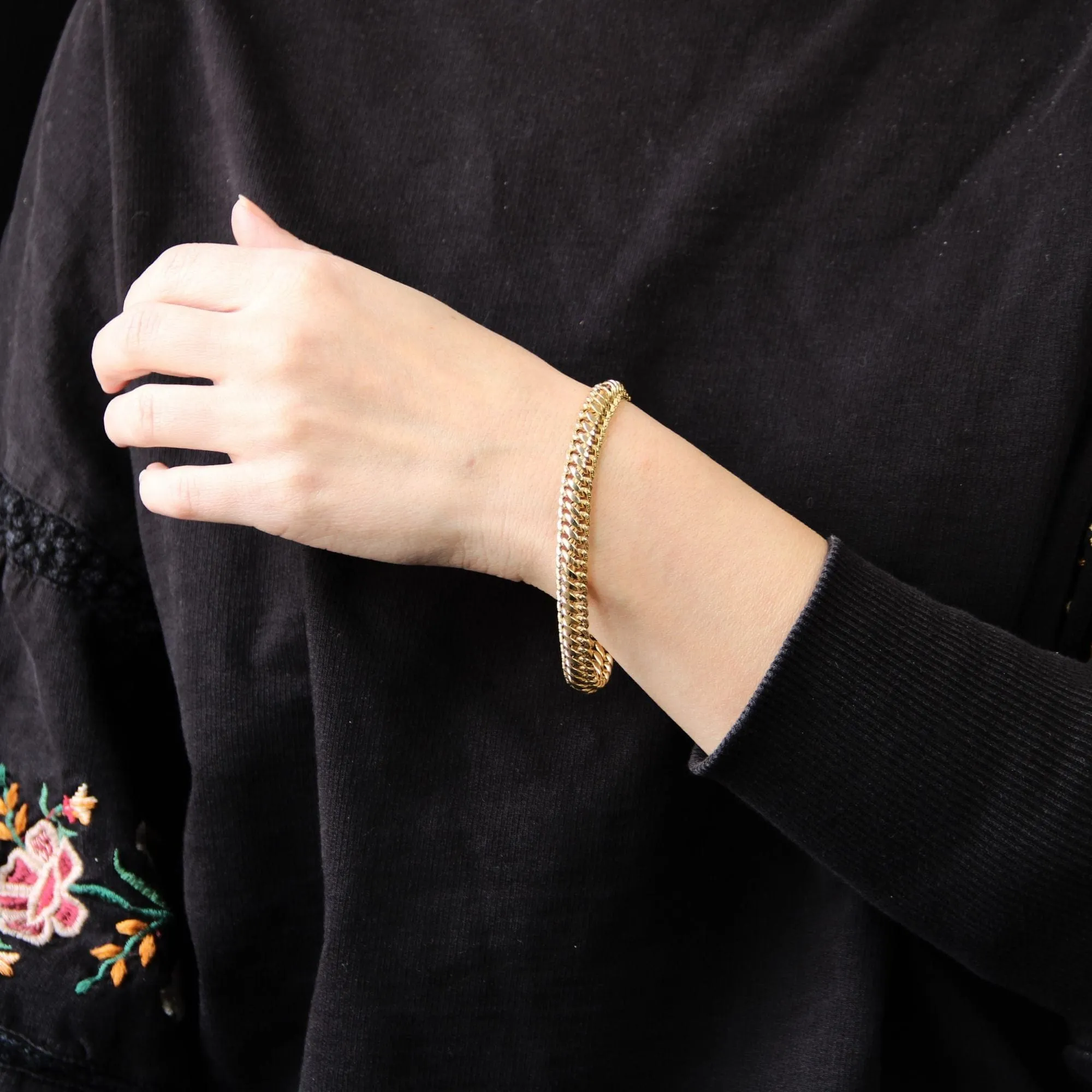 Bracelet gourmette américaine fin or jaune sold by 58 Facettes product image thumbnail 2