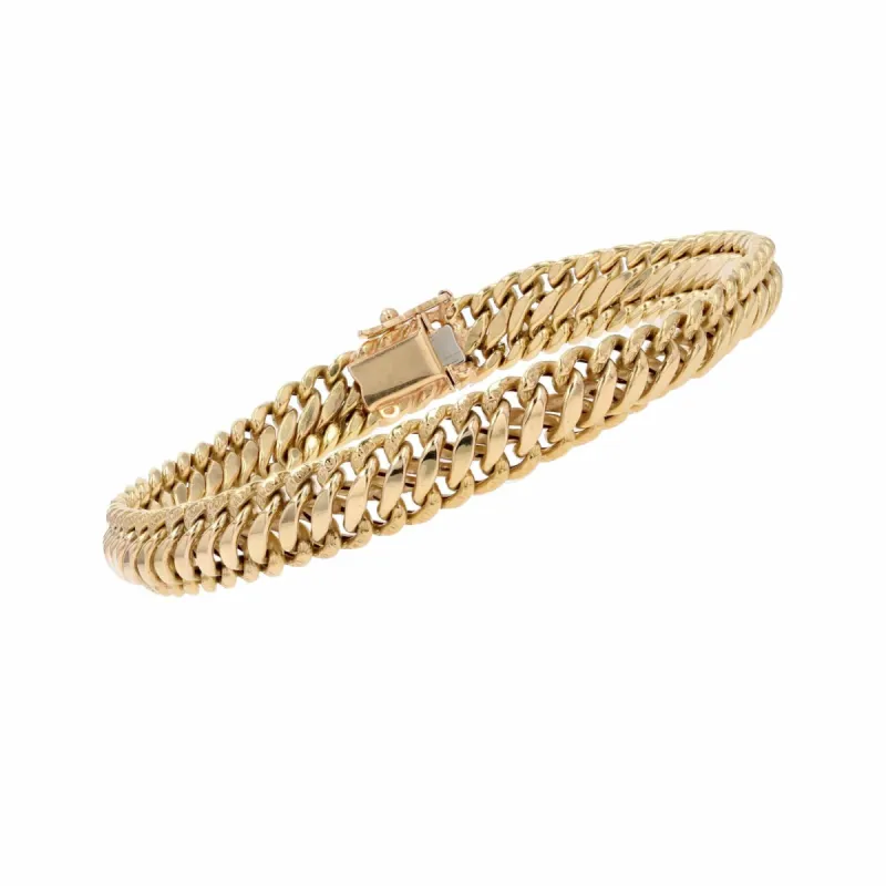 Bracelet gourmette américaine fin or jaune sold by 58 Facettes