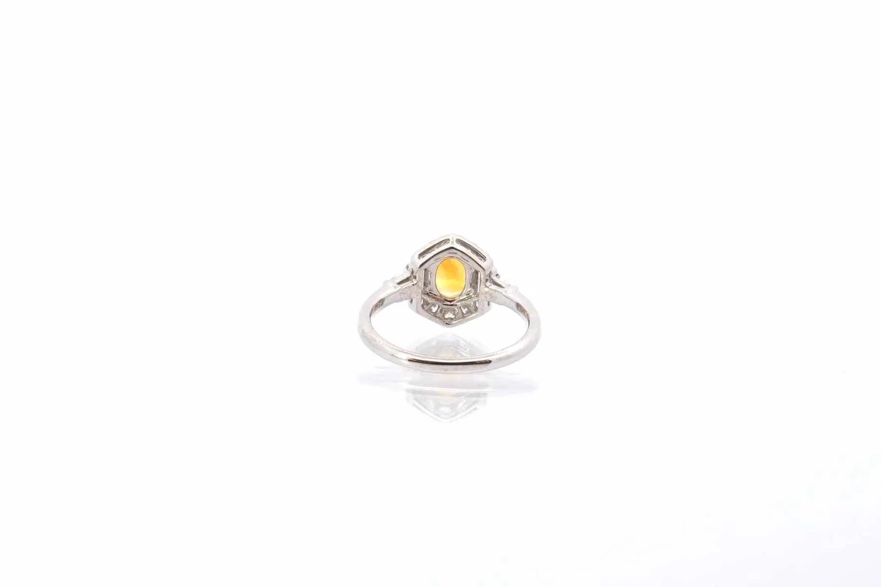 Bague Or blanc Saphir jaune Diamants sold by 58 Facettes product image thumbnail 5