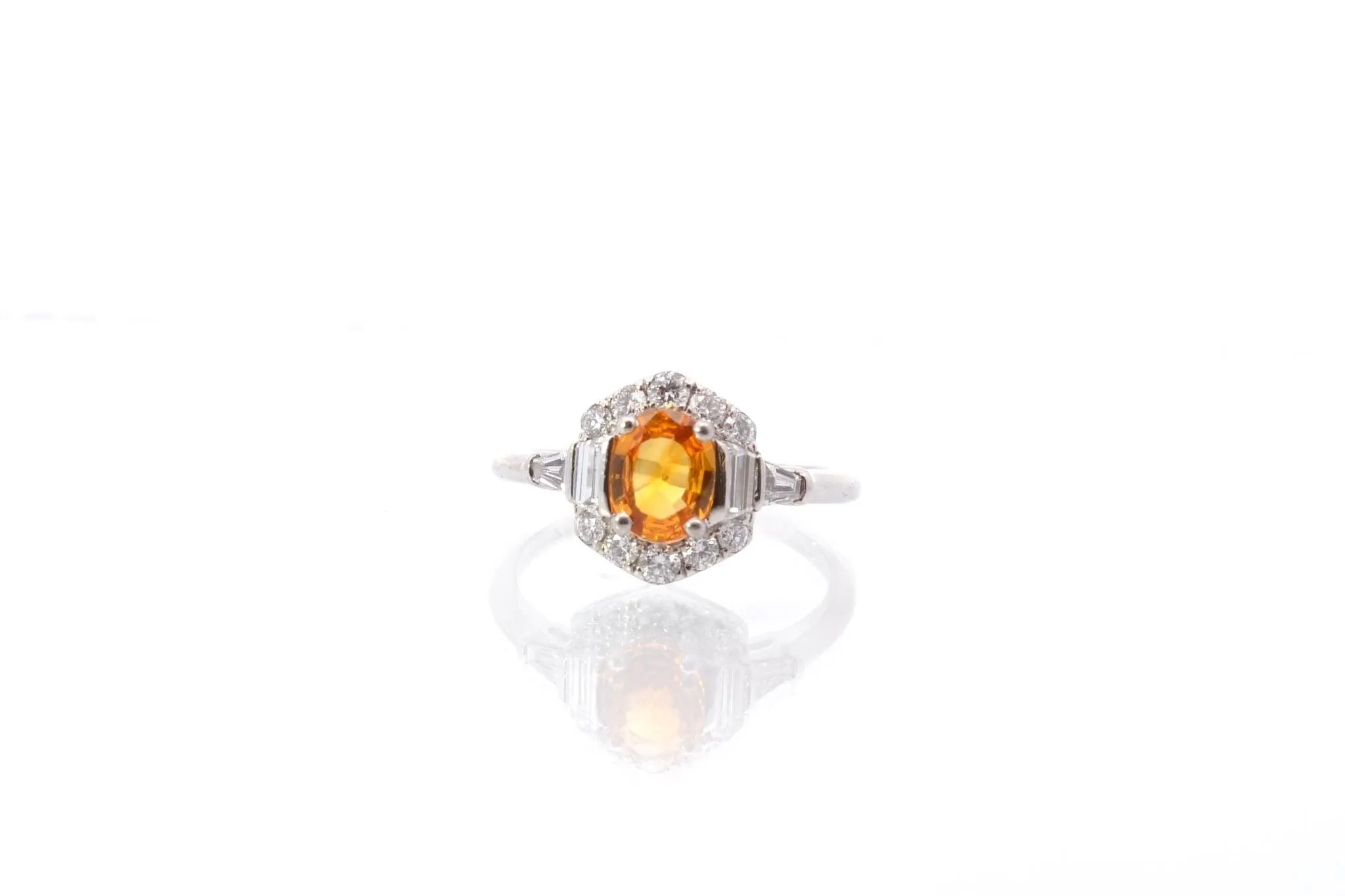 Bague Or blanc Saphir jaune Diamants sold by 58 Facettes product image thumbnail 2