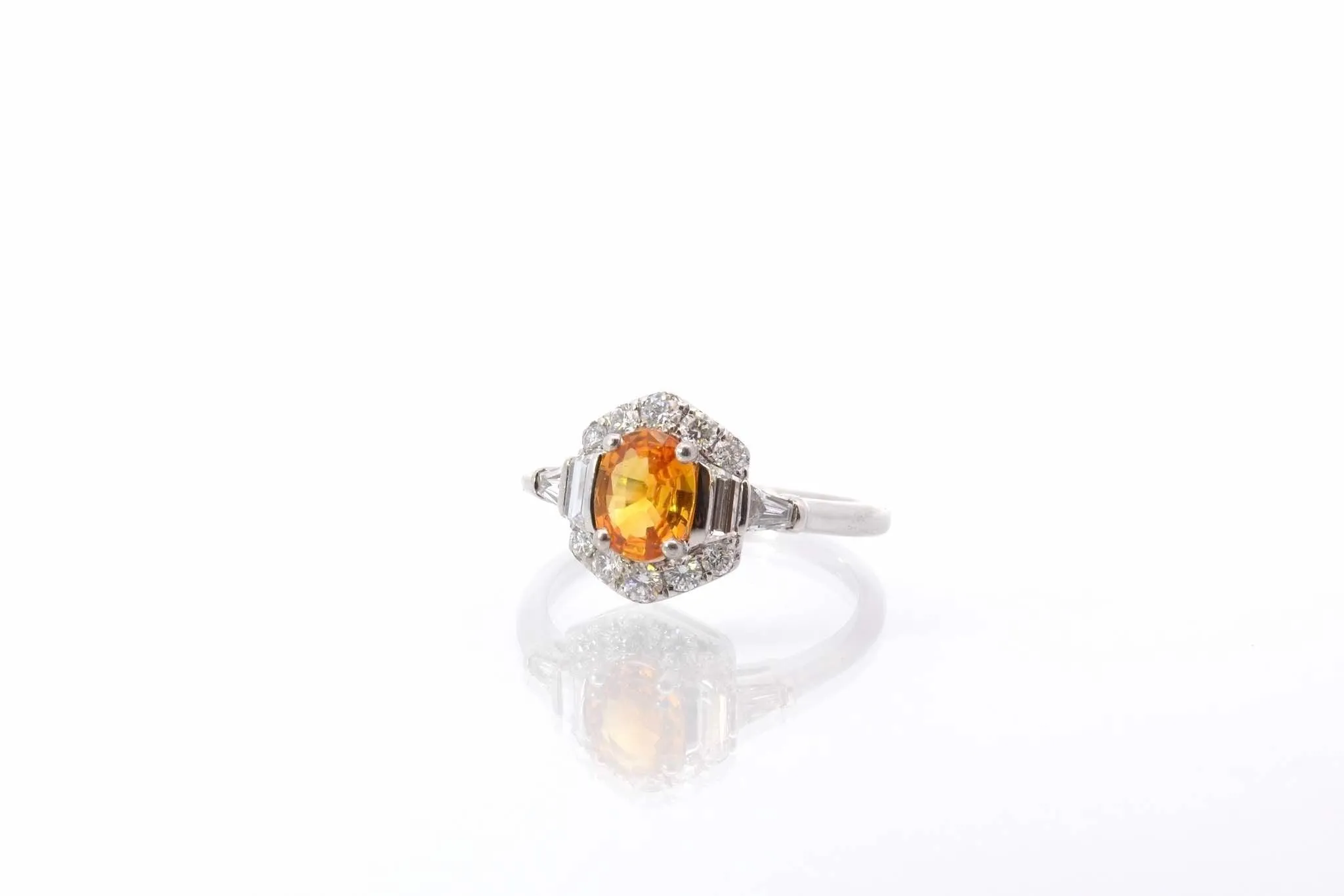 Bague Or blanc Saphir jaune Diamants sold by 58 Facettes product image thumbnail 3