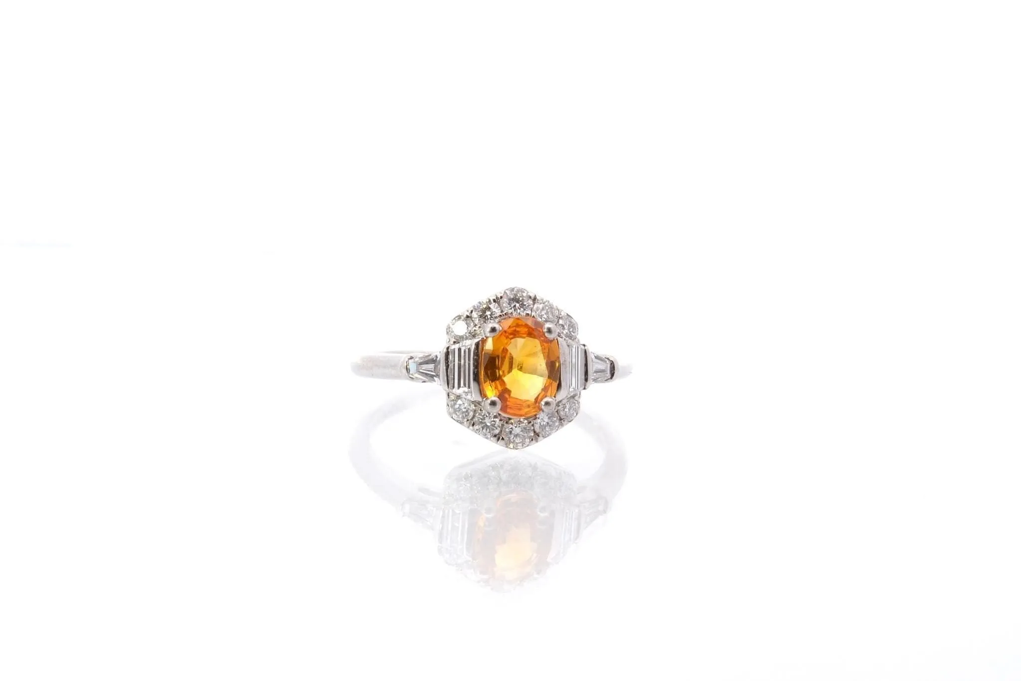Bague Or blanc Saphir jaune Diamants sold by 58 Facettes product image thumbnail 4