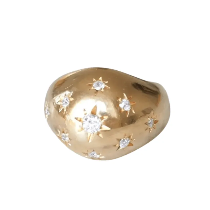 Bague jonc constellation diamants made by 58 Facettes