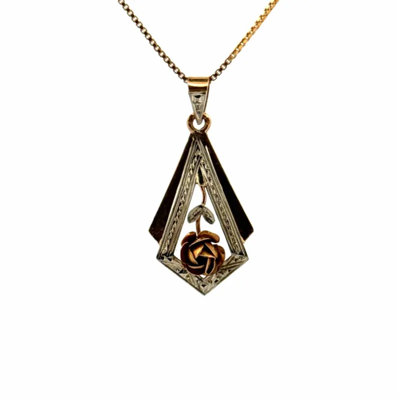 Pendentif ancien or jaune et or blanc sold by 58 Facettes