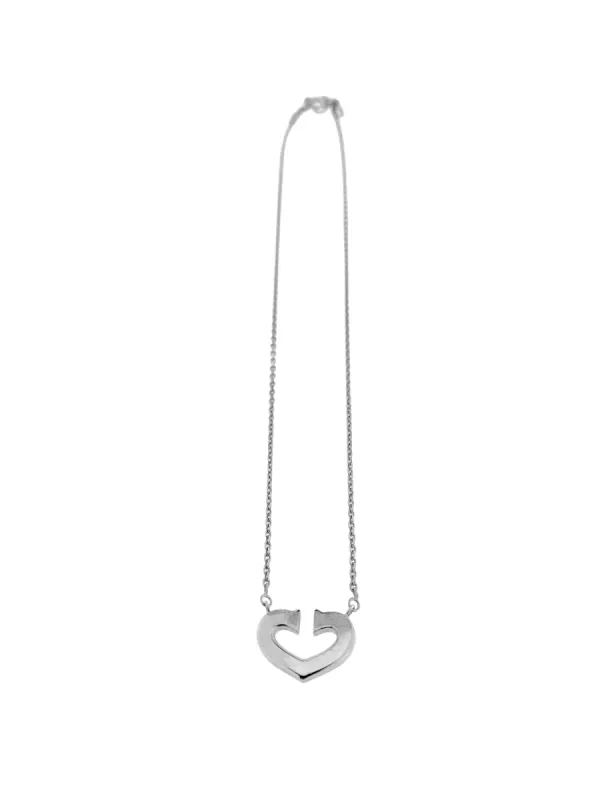 Cartier C Collection - Collier cœur en or blanc 18 carats made by 58 Facettes