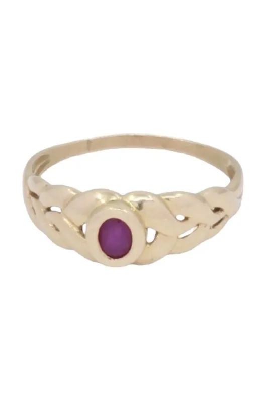 Bague jonc tressé rubis sold by 58 Facettes