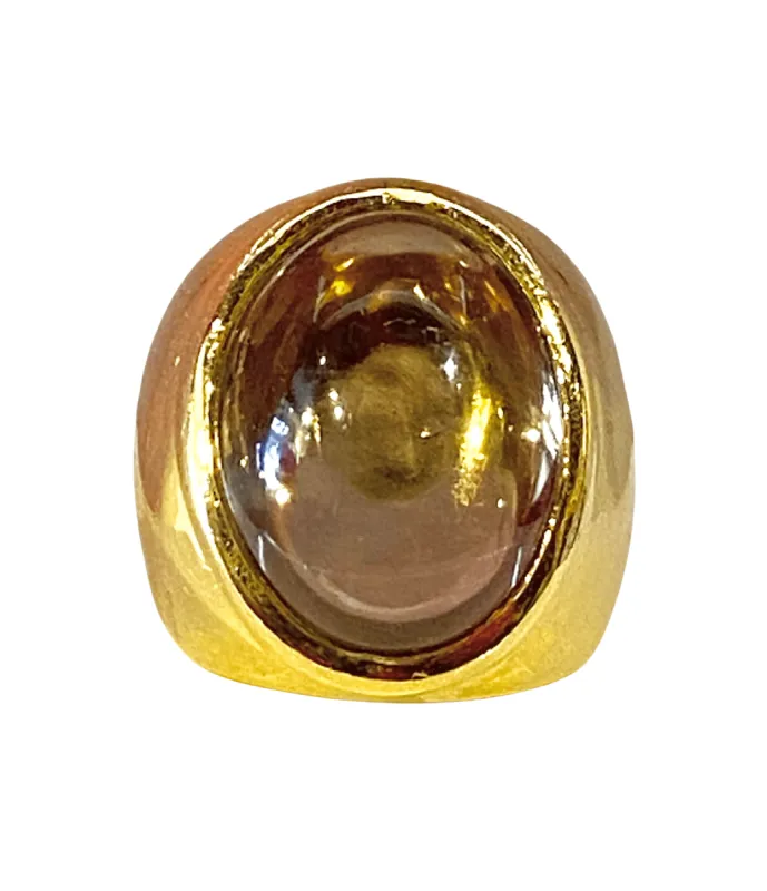Bague en or jaune topaze cabochon sold by 58 Facettes