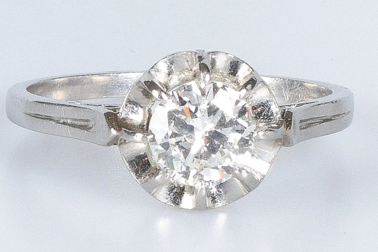 Bague solitaire Or blanc Diamant sold by 58 Facettes product image thumbnail 2