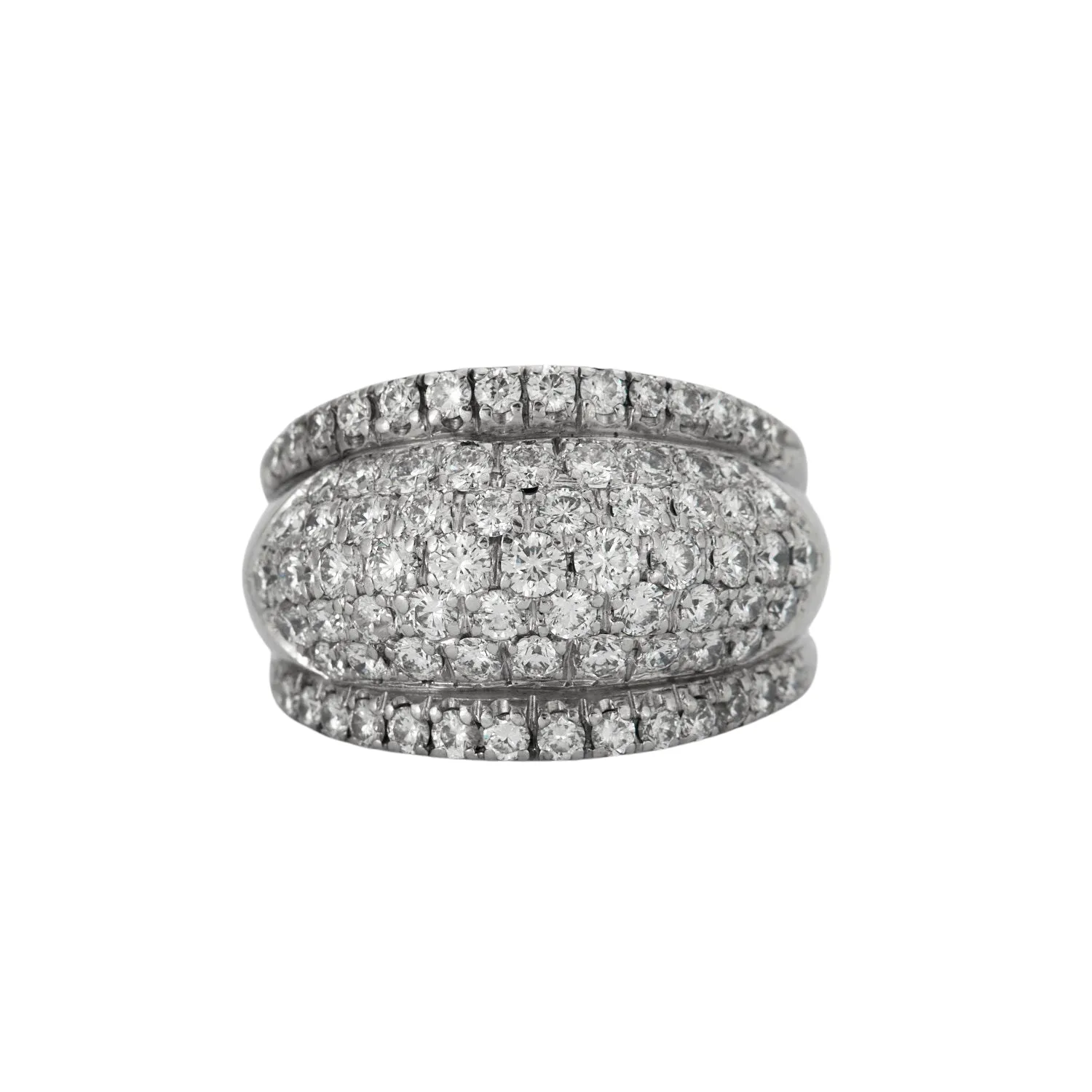 Bague jonc pavée de diamants en or gris 18K sold by 58 Facettes