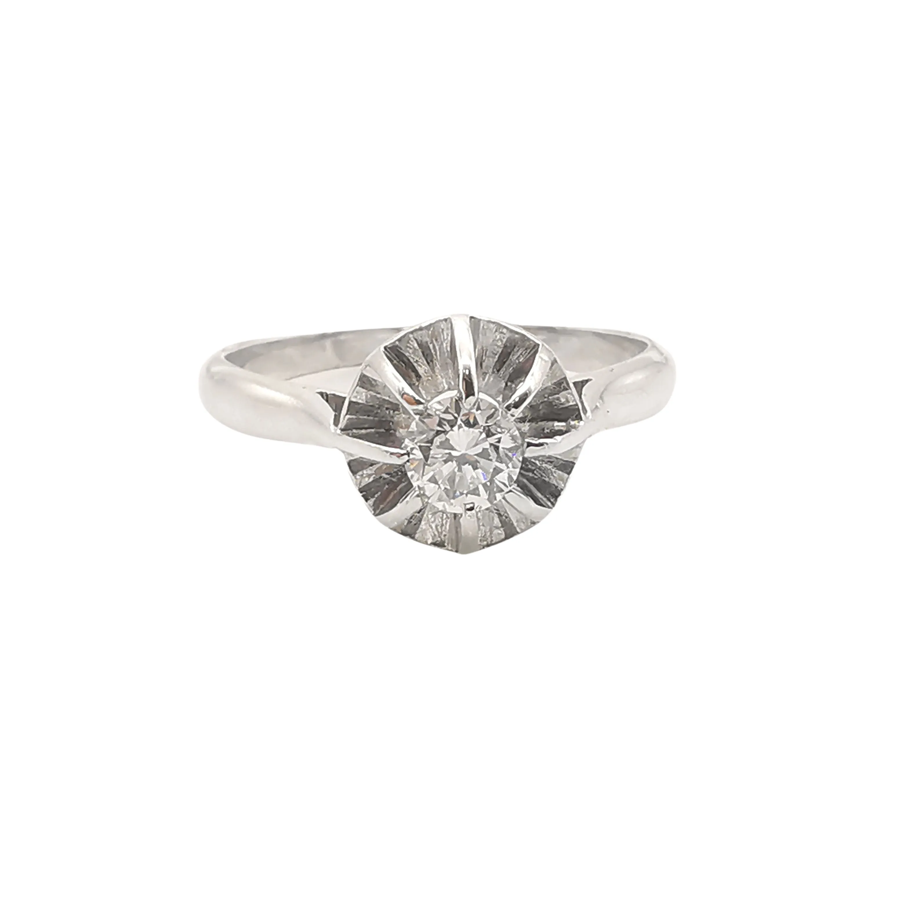 Bague solitaire en or blanc 18 carats et diamant sold by 58 Facettes