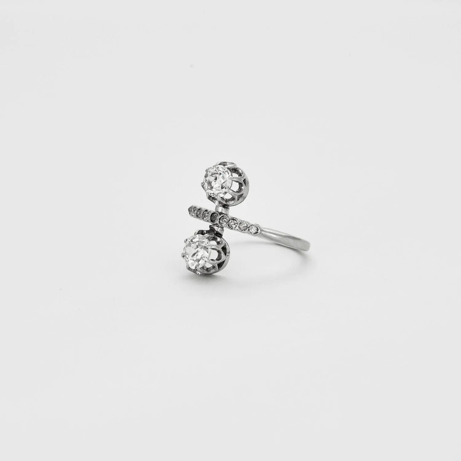 Bague Toi et Moi en or gris avec diamants sold by 58 Facettes product image thumbnail 4