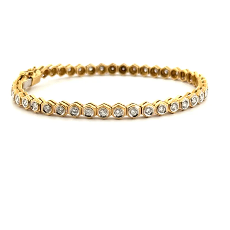Bracelet Rivière or jaune et diamants sold by 58 Facettes