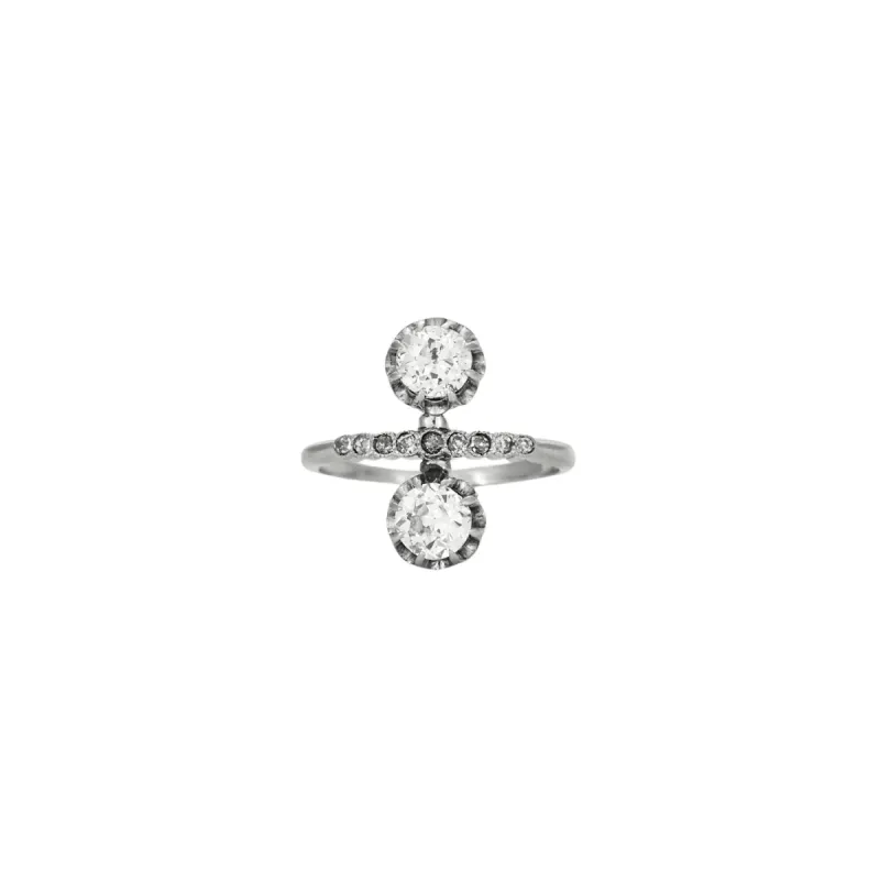 Bague Toi et Moi en or gris avec diamants sold by 58 Facettes