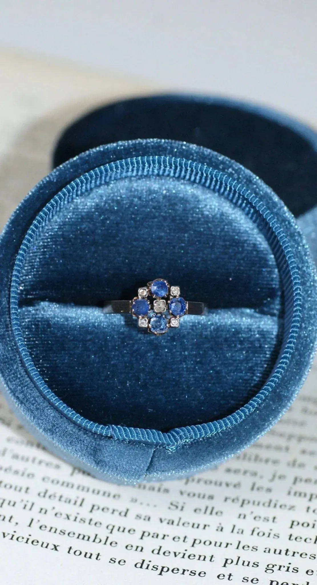 Bague Or rose Argent Saphirs Diamants sold by 58 Facettes product image thumbnail 4