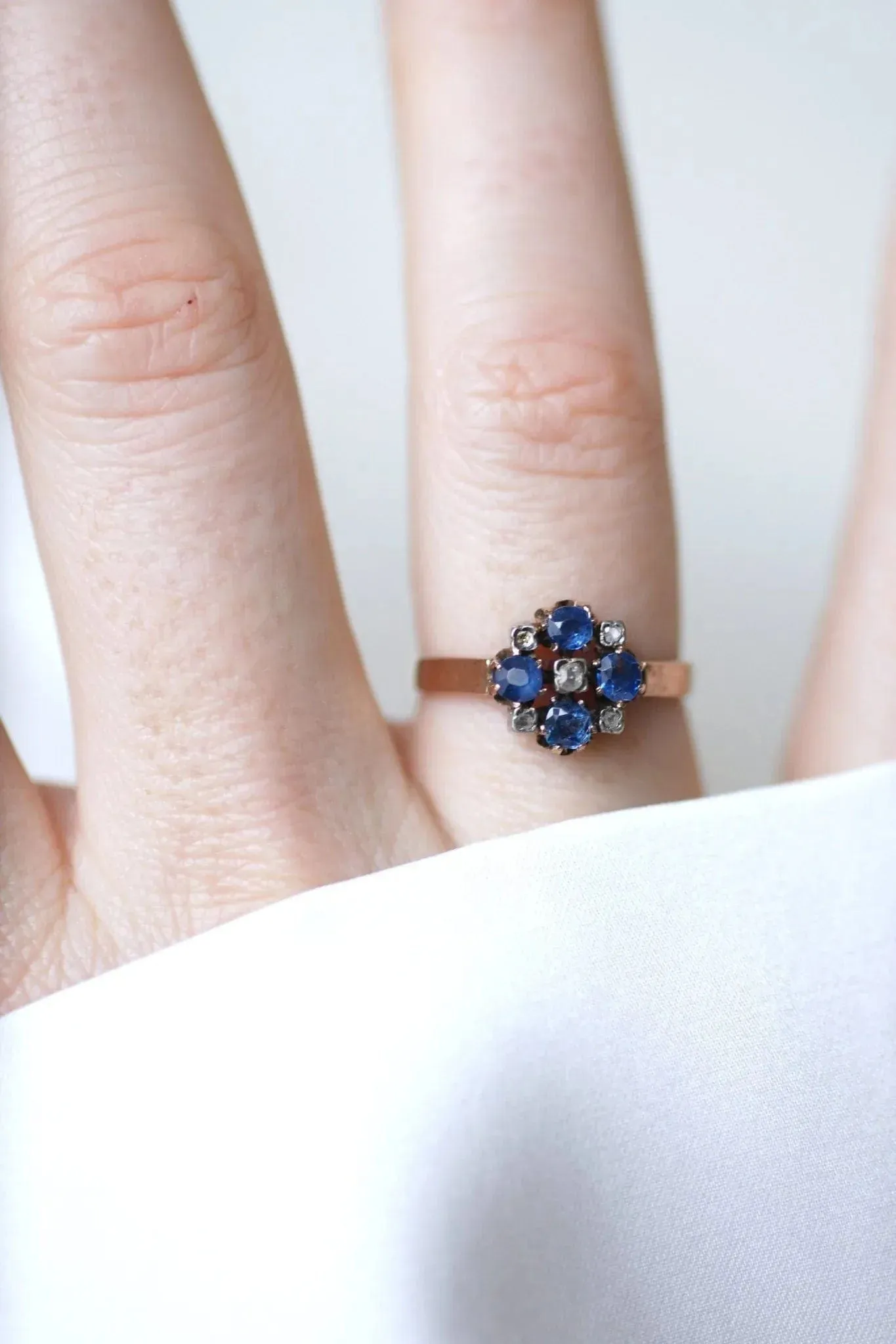 Bague Or rose Argent Saphirs Diamants sold by 58 Facettes product image thumbnail 5