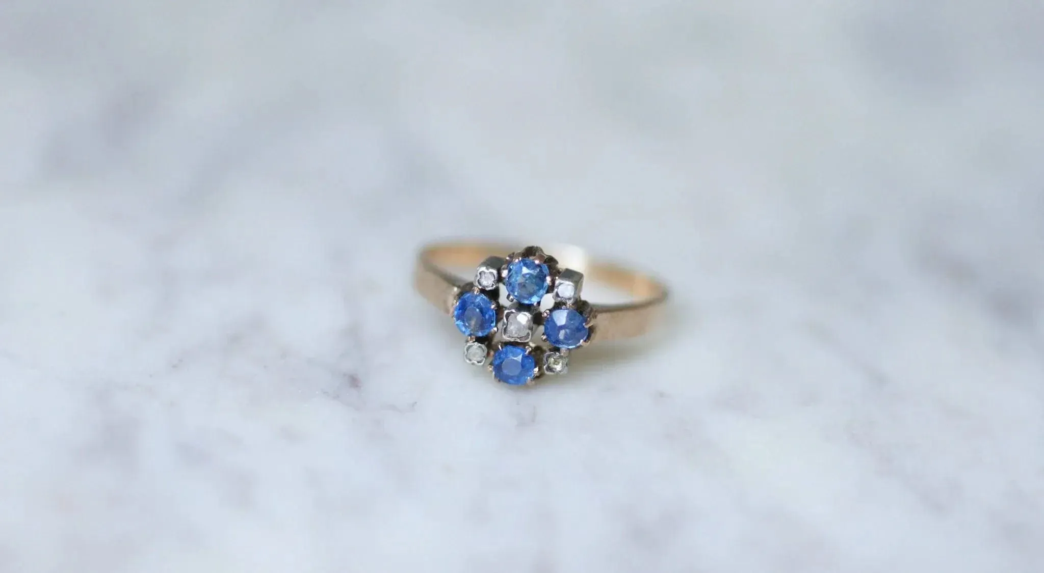 Bague Or rose Argent Saphirs Diamants sold by 58 Facettes product image thumbnail 2