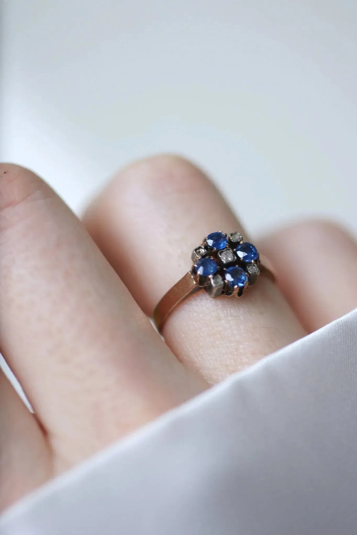 Bague Or rose Argent Saphirs Diamants sold by 58 Facettes product image thumbnail 3