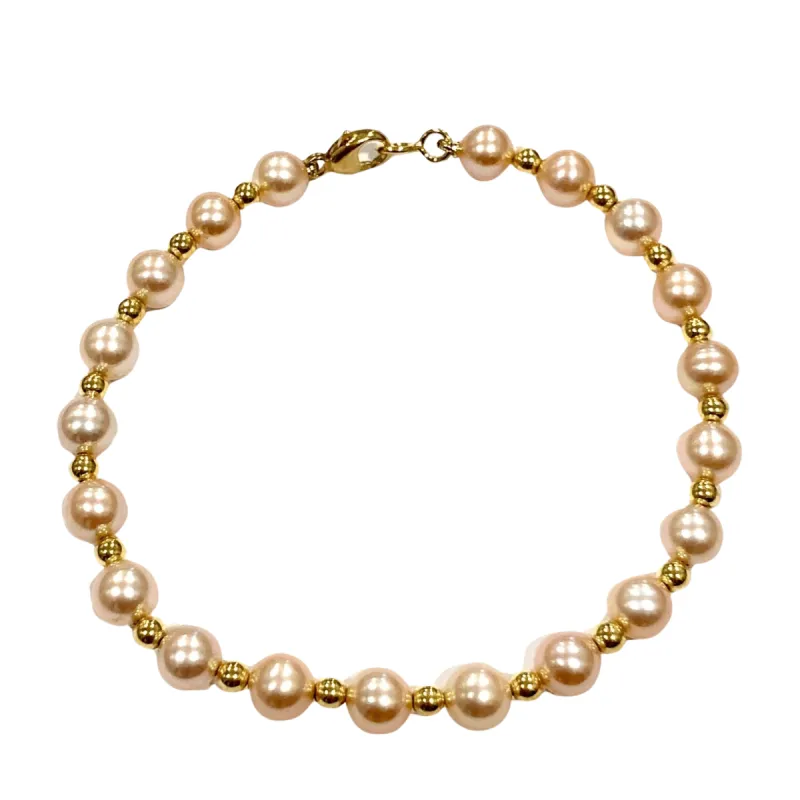 Bracelet perles de culture et boules or jaune sold by 58 Facettes