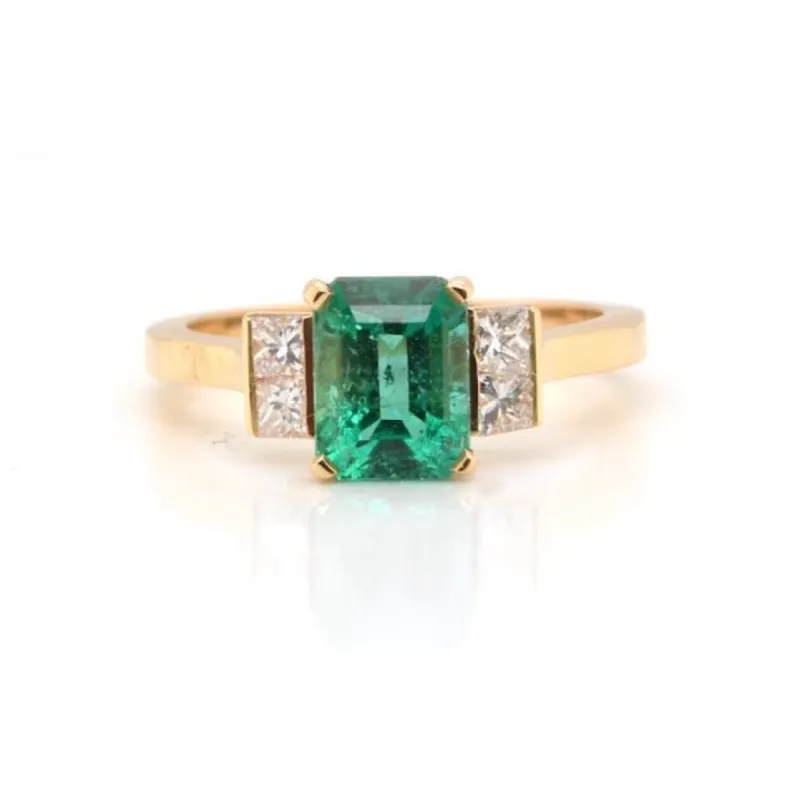 Bague Or jaune Emeraude Diamants sold by 58 Facettes