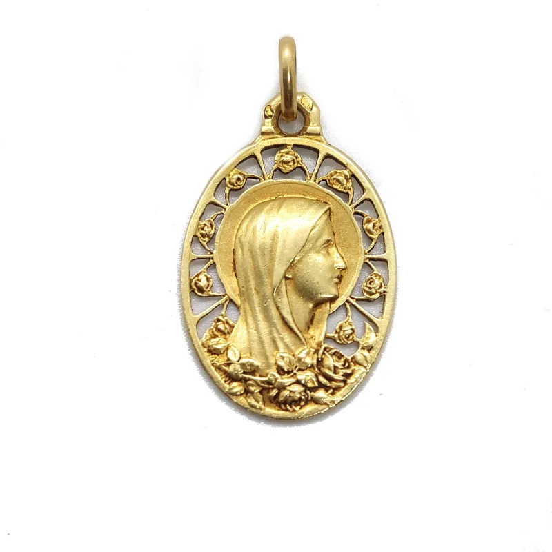 Médaille vierge aux roses, or sold by 58 Facettes