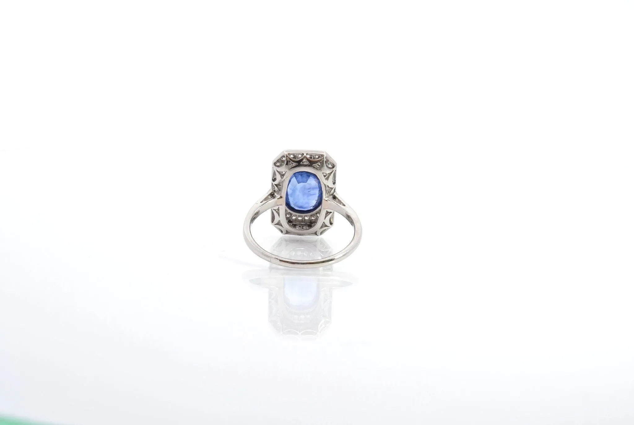 Bague saphir et diamants en platine sold by 58 Facettes product image thumbnail 3