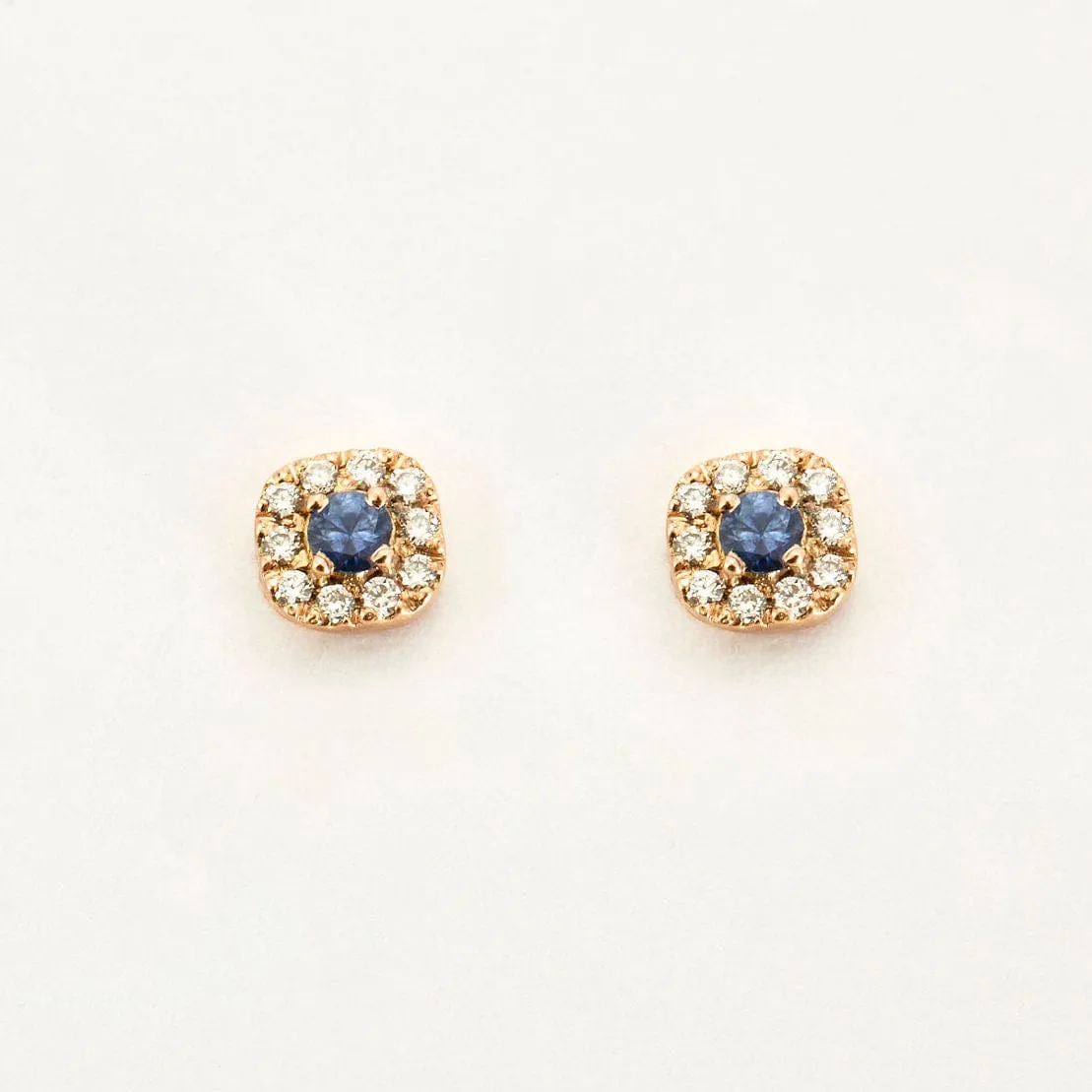 Boucles d'oreilles or rose 18 carats sertie de diamants et saphir sold by 58 Facettes product image thumbnail 3