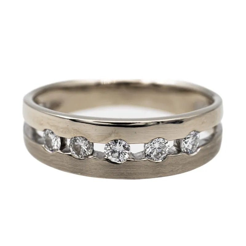Bague Bandeau Or blanc Diamant sold by 58 Facettes