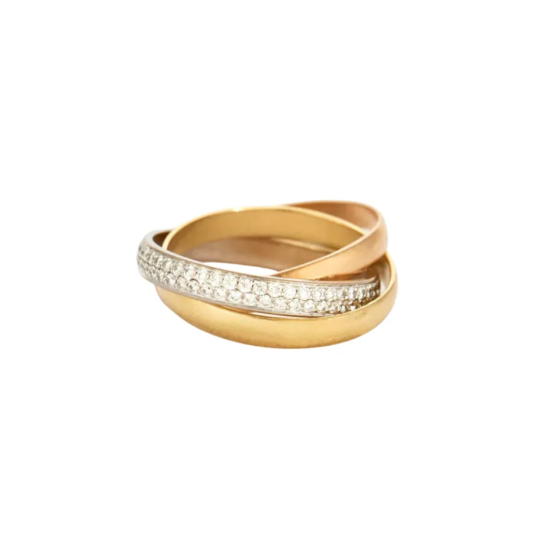CARTIER - Bague Trinity trois ors diamants sold by 58 Facettes