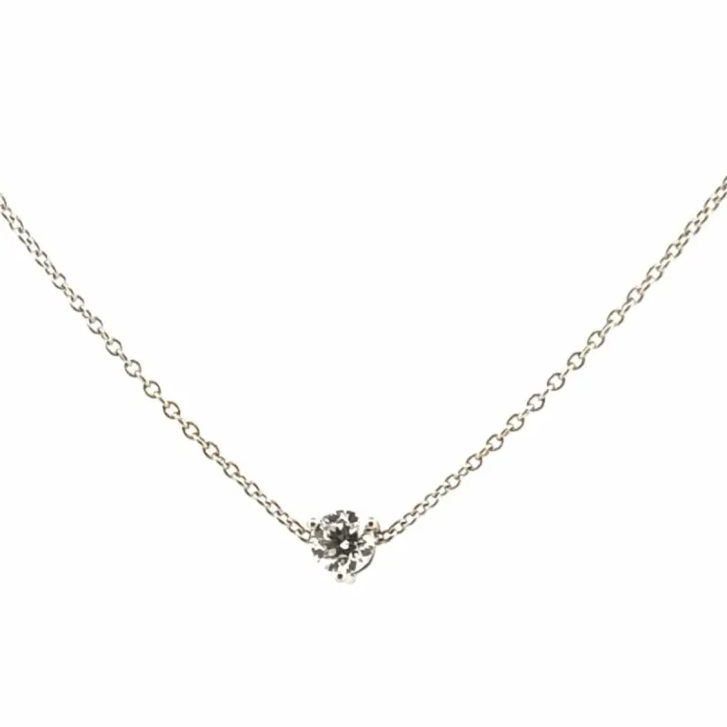 Collier Solitaire Or Blanc 18k & Diamant made by 58 Facettes