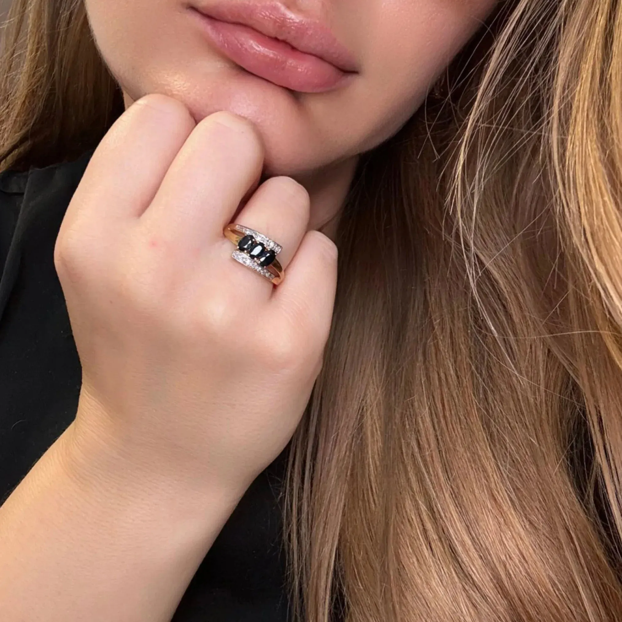 Bague or jaune saphirs et diamants sold by 58 Facettes product image thumbnail 2