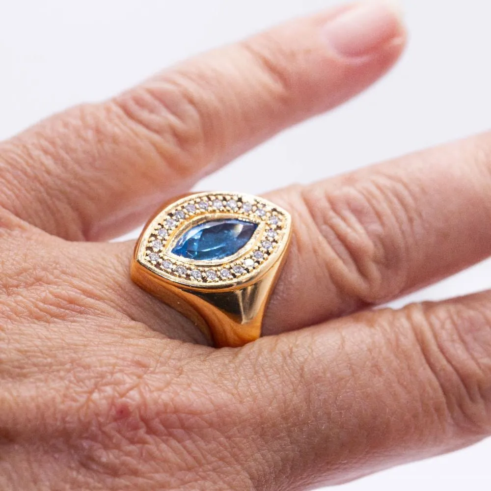 Bague navette topazes et brillants sold by 58 Facettes product image thumbnail 2