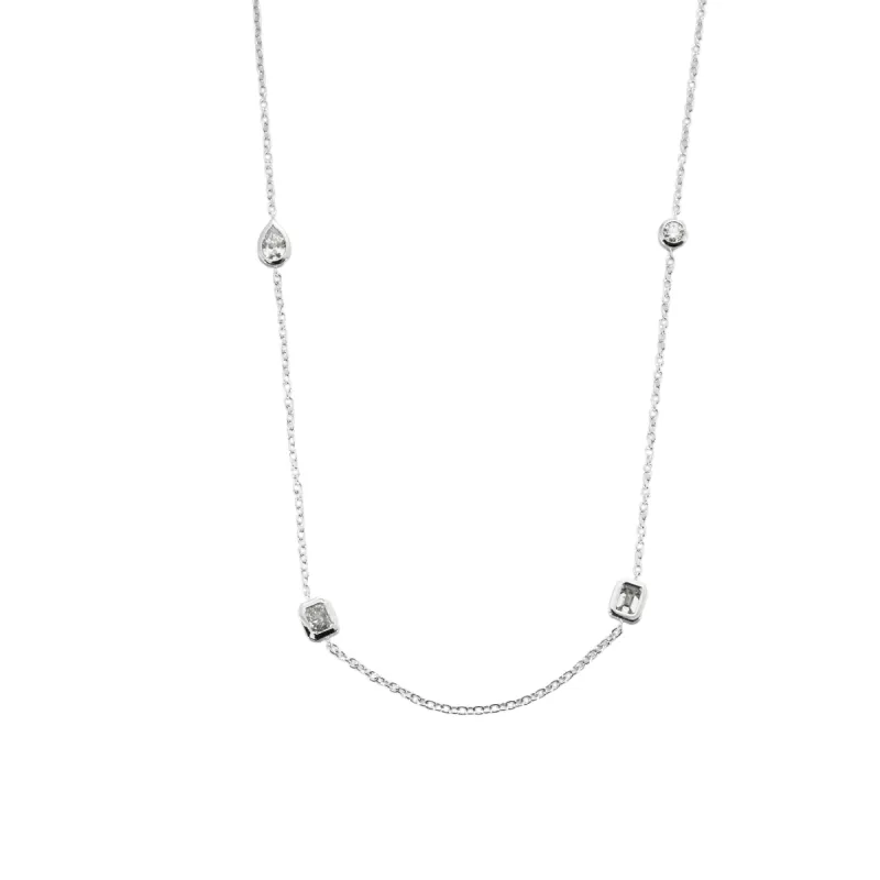 Collier or blanc chaîne alternée de diamants sold by 58 Facettes