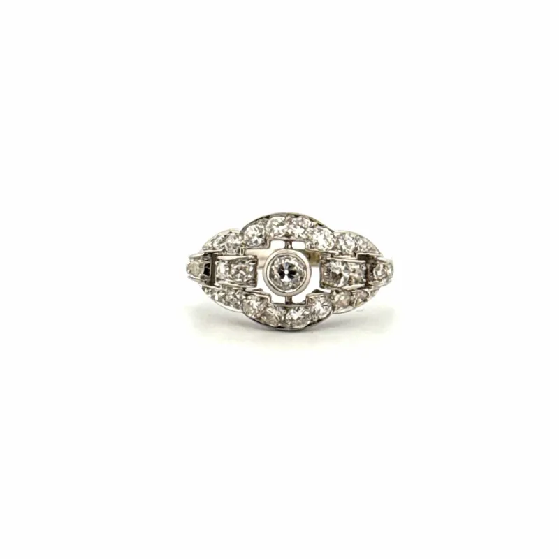 Bague Pavée or blanc diamants sold by 58 Facettes