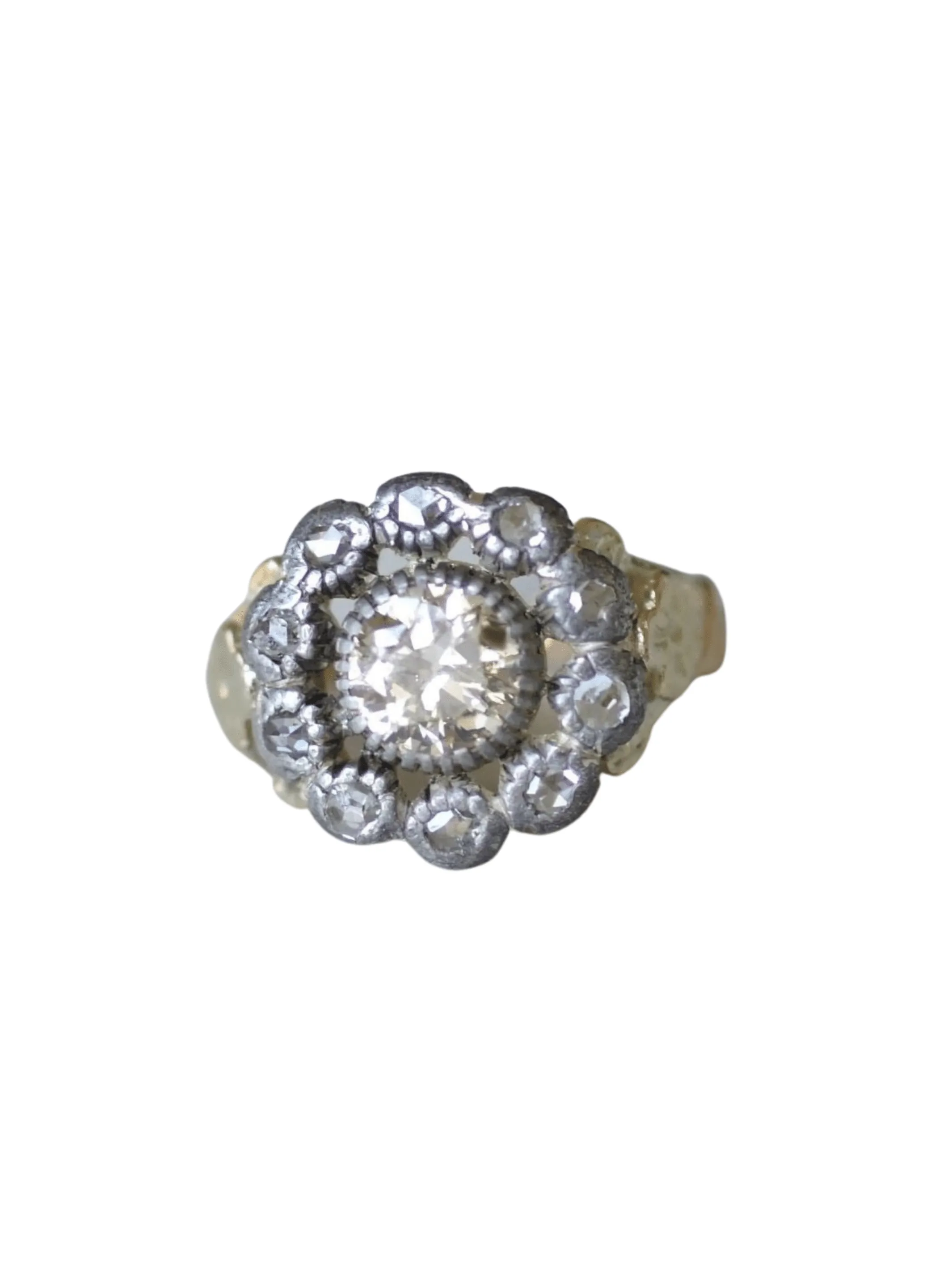 Bague marguerite or, argent, diamants sold by 58 Facettes