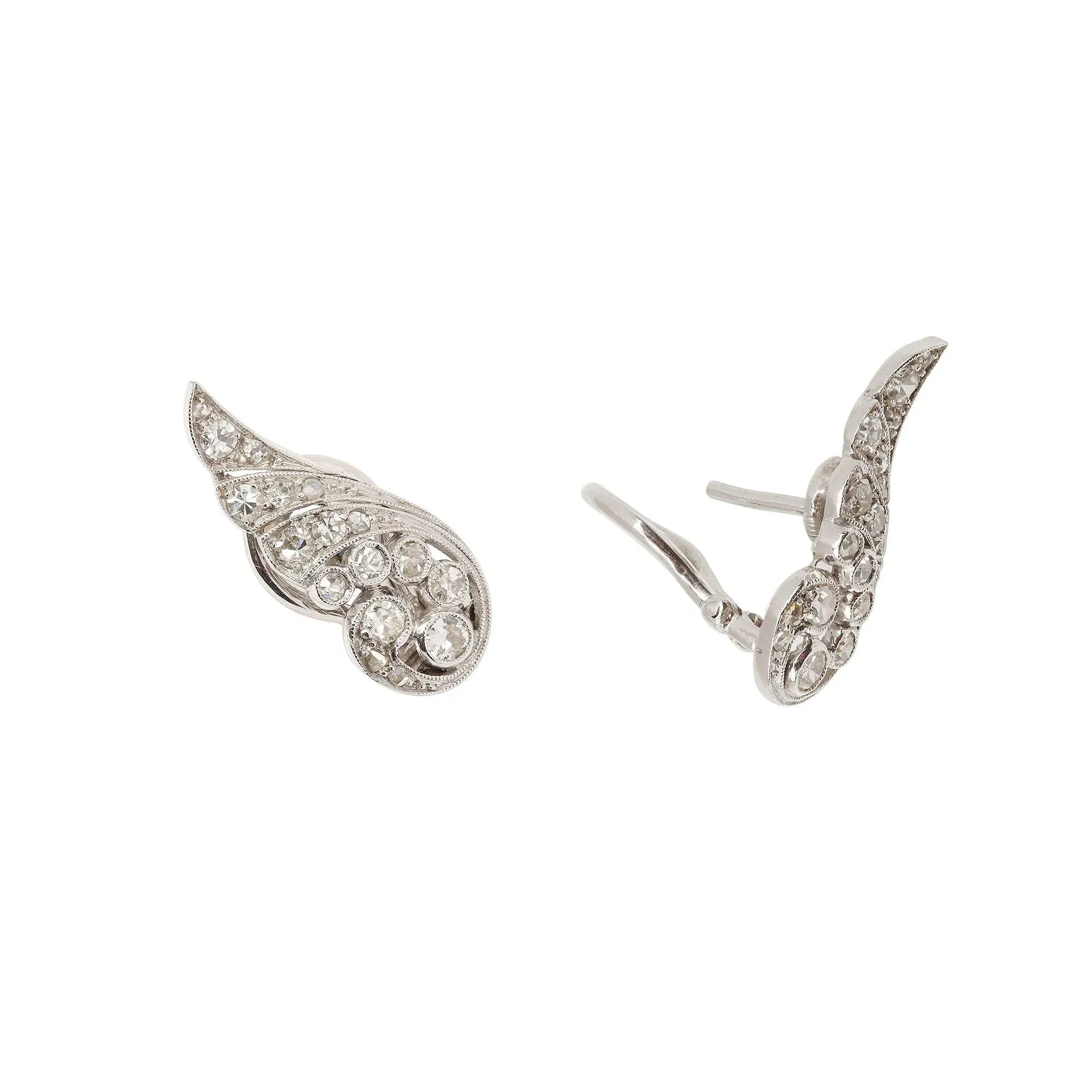 Boucles d'oreilles ailées diamants or gris sold by 58 Facettes product image thumbnail 3