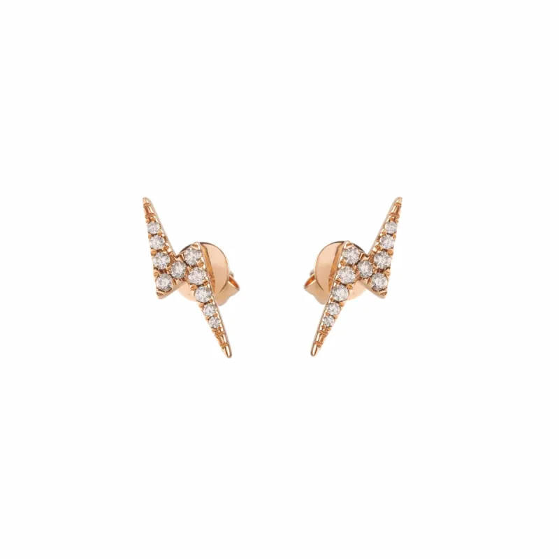 Boucles d'Oreilles Eclair Diamants Or Rose sold by 58 Facettes