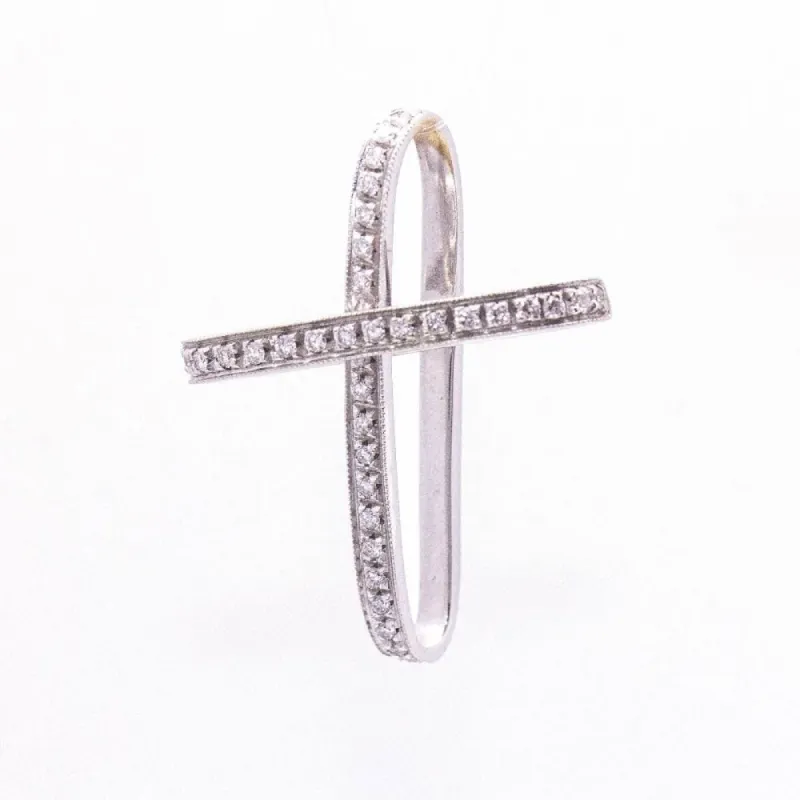Pendentif ALFIERI CROIX DE SAINT JEAN Or blanc Diamants sold by 58 Facettes